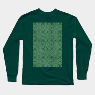 Moss Green Linen Textured Circles Long Sleeve T-Shirt